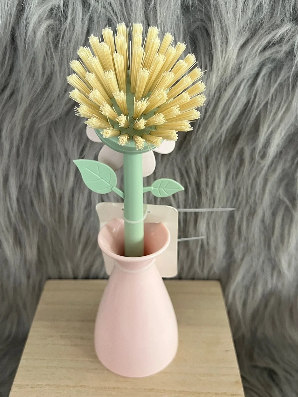 Flower Dish Brush in Pink and Mint • NWT